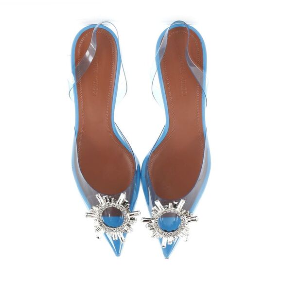 Amina Muaddi Women's Begum Pumps PVC 70 Blue - Picture 2 of 6